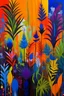 Placeholder: Acrylic canvass painting with orange, black, blue, yellow, red, and purple. I want it to have a natural vibe whether it’s plants, wildlife or human architecture. You could incorporate all three. I’d also like it to be somewhat easy to create.