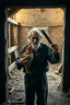 Placeholder: "A an old paints cracked dirty abandoned barn an old man holding a chicken from the neck in one hand and holding a knife on the other hand ,insanely detailed octane render trending on artstation, 8k artistic photography, photorealistic concept art, soft natural volumetric cinematic perfect light, chiaroscuro, award-winning photograph, masterpiece, oil on canvas, Raphael, Caravaggio, Greg Rutkowski, people, beksinski, Giger