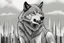 Placeholder: digital drawing of a big wolf talking