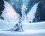 Placeholder: mdjrny-v4 style, a white dragon with fairy-like transparent glowing and sparkly wings standing in snow, full body, silver and teal background, glowing soft and smooth wings, realistic, highly detailed intricately detailed, shiny snowy background, soft studio lighting, trending on artstation, by artist "Julie Bell", by artist "Greg Rutkowski"