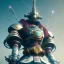 Placeholder: A portrait of a crystalised robot samurai with yakuza tatu, atmospheric, realistic, unreal engine cosmic galactic, cinematic lighting, octane render, random colors, transparent, cosmic ambiance, masterpiece, art by Yoji Shinkawa, composing fit inside