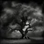 Placeholder: A stunning hyperrealistic photograph of a tree amidst a heavy and dark black and white blurred brush strokes. The tree's intricate details are captured in exquisite detail, showcasing the beauty of nature. The contemplative and serene atmosphere of the scene is enhanced by the film-like quality of the 35mm photograph, with a subtle granular texture adding depth and warmth.