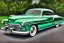 Placeholder: a true-to-life 1950 mercury coupe, classic wheels, pen and color marker, centered, intricate, extreme detailed, photorealism, center view, drive-in background, pivot on mercury, painting by cheryl kelley