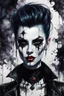 Placeholder: oil with watercolor underpainting of a graphic novel style dark goth punk female vampire , with highly detailed facial features , with a fine art aesthetic, highly detailed , realistic , 4k UHD cinegraphic quality