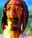 Placeholder: Snoop Dogg, marijuana burning with dollars, jungle background, hyper realistic