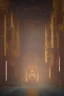 Placeholder: Inside a temple made of amber and gold