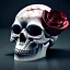 Placeholder: Cracked Skull and red rose, marble texture, dark, fantasy art, shallow depth of field, macro lens, unreal engine 5, ultra detailed,8k, HDR, hyperphotorealistic, bone, set in fire