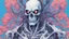 Placeholder: a close up of a person with a skull on their head, blue and white colors, anime skull portrait man, scary detailed art in color, hiroyuki-mitsume takahashi, nychos art aesthetic, half man half skeleton, anime cyberpunk art, colored manga art, rossdraws pastel vibrant, hot colors. insanely detailed, beautiful anime portrait, stunning anime face portrait, scary art in color