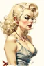 Placeholder: Pin-up, blonde, watercolor, fine rendering, high detail, 8K,