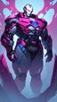 Placeholder: cyborg man, super ,nion ,purple, extremely beautiful art, cosmic, highly creative, rich colors, amazing details