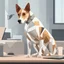 Placeholder: make one realistic business dog that are made of shapes
