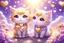 Placeholder: cute anime chibi cat couple, love, valentine day scene, hearts, flowers in sunshine Weight:1 heavenly sunshine beams divine bright soft focus holy in the clouds Weight:0.9 in purple, golden glitters