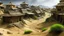 Placeholder: ancient, fantasy, chinese town, dune, crater, sand strom, destroyed chinese houses