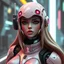 Placeholder: a retro-futuristic feminine android, space age, dystopia, stylised, digital art, 3d render