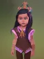 Placeholder: Portrait of a magical indigenous toddler witch little girl with brown hair