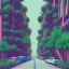 Placeholder: city, tropical, latino, plants, streets, risograph, flat design, 2 colors