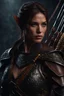 Placeholder: female warrior with a bow and arrow wearing leather half armour dark fantasy Realistic 4k