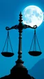 Placeholder: scales of justice against a blue full moon