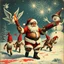 Placeholder: there is no kebabs at christmas, evil naked Santa, evil naked gnomes running around, staring flaming eyes, evil naked Rudolf, very big evil melting angry Frosty the snowman in background, 1940 christmas postcard, blood stains, Flying angels, Santa holding a chainsaw, fireworks,