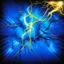 Placeholder: blue and golden electric background