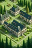 Placeholder: generate a map of a boarding school campus and label the buildings on the camous with their purpose. base the campus in a forest and give the map a mysterious and cozy vibes. generate the buildings as small cozy cottage like buildings and but more buildings on it