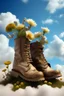 Placeholder: Boots with flowers in clouds
