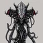 Placeholder: 8 bit pixelart a Biomorphic Biomechanical Alien Queen by Giger