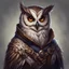 Placeholder: dnd, portrait of male owl-human