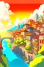 Placeholder: Create a landscape of the town of Genoa in japanese Manga style