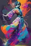 Placeholder: affluent female martial arts gown psychedlic