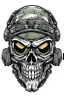 Placeholder: skull mask from call of duty drawings in vector images, comic, white background, soldier, Secret Agent