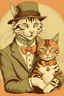 Placeholder: Vintage Funny Cat Daddy Fathers Day