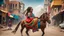 Placeholder: "I'm envisioning a captivating scene featuring an Ethiopian local girl with dreadlocks riding a horse in the city. The backdrop is a vibrant Ethiopian cityscape, seamlessly blending traditional and modern elements. The girl, adorned in colorful and traditional clothing, proudly displays beautiful dreadlocks adorned with beads and accessories. She skillfully rides a horse through the bustling city streets, with the horse adorned in traditional Ethiopian fabric and beaded decorations. The surround