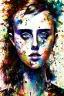 Placeholder: Danish singer MØ face, Abstract portrait by Yoji Shinkawa, Jackson Pollock