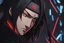 Placeholder: Itachi in 8k concept artstyle, 2D anime them, neon effect, big, close picture, apocalypse, intricate details, highly detailed, high details, detailed portrait, masterpiece,ultra detailed, ultra quality