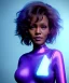 Placeholder: Artist, young Whitney Houston, android woman, sweet, clean skin, short hair, circuits, ghost in the shell, latex coat, feather, cyber punk, neon, bamboo, blood, portrait, studio photo, unreal engine 5, soft color, 16 bit, god lights, ray tracing, RTX, lumen lighting, ultra deatail, volumetric lighting, 3d, finely drawn, hd.