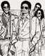 Placeholder: Michael Jackson, b&w line art style fashion, preppy style, simple line art, one line, line art, line drawing style, white background, picture, coloring book style on white background, well composed, clean coloring book page, No dither, no gradient, strong outline, No fill, No solids, vector illustration, –ar 9:11 –v 5