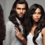 Placeholder: A handsome man with dark hair and a black woman with long hair