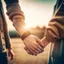 Placeholder: generate image man and woman holding hands in a romantic way