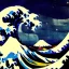 Placeholder: The Great Wave off Kangawa, fullmoon, mount fuji, by Van Gogh 8k