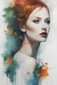 Placeholder: mysterious silhouette forest woman,red hair, blue green eyes, orange lips by Minjae Lee, Carne Griffiths, Emily Kell, Geoffroy Thoorens, Aaron Horkey, Jordan Grimmer, Greg Rutkowski, amazing depth, masterwork, surreal, geometric patterns, intricately detailed, bokeh, perfect balanced, deep fine borders, artistic photorealism , smooth, great masterwork by head of prompt engineering