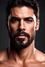 Placeholder: Portrait of a 35 year old Olive skinned muscular very handsome male with dark hair and a goatee beard, photorealisic, 4k