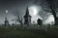 Placeholder: small church, graveyard, one moon, dead tree