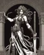 Placeholder: full-length, detailed persona, sword in hand, gorgon medusa, from the back, half turn