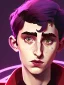 Placeholder: Portrait of a 30 year old strange gay warlock like Timothee Chalamet