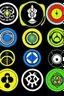 Placeholder: one symbol that uses all the symbols of the main worldreligions