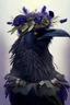 Placeholder: front Raven with wild flowers on the head