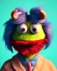 Placeholder: Portrait, hybrid character, waitress woman with monster muppet mask that covers her entire head, retro style, Sesame Street style, smooth, unreal engine 5, god lights, ray tracing, RTX, lumen lighting, ultra detail, volumetric lighting, 3d.