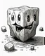 Placeholder: oozing gelatinous cube black and white sketch art rpg