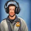 Placeholder: digital painting portrait of an airplane pilot